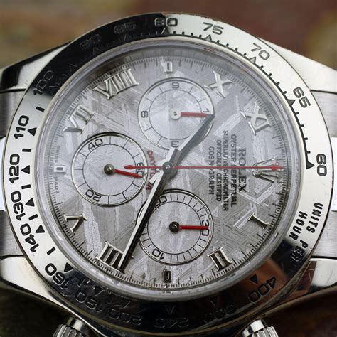 rolex cosmograph daytona ss 18ct white gold meteorite dial